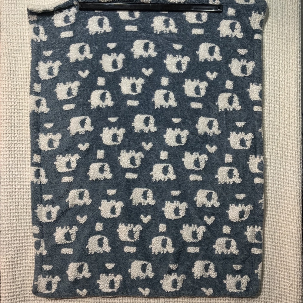 Baby Boy Parent Choice Blue White Elephant Plush Baby Blanket